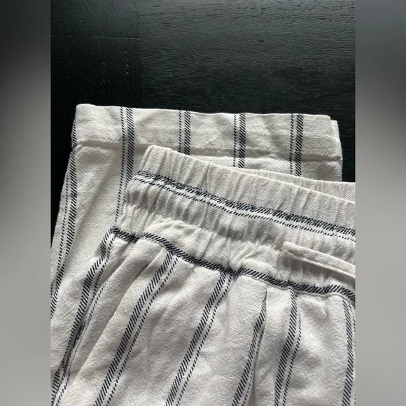Vero Moda Linen Blend Striped Drawstring Pants Small - Picture 3 of 11